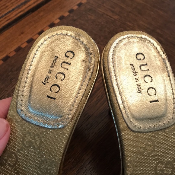 Gucci Rare Guccissima Gold Slides 6 1/2 - Picture 2 of 15
